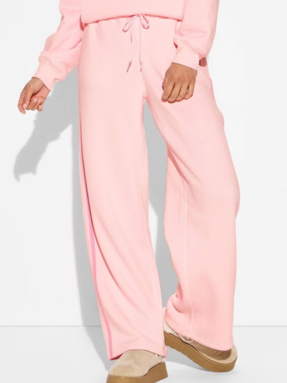Zoe + Liv Cozy Wide-Leg Lounge Pants in Pale Pink